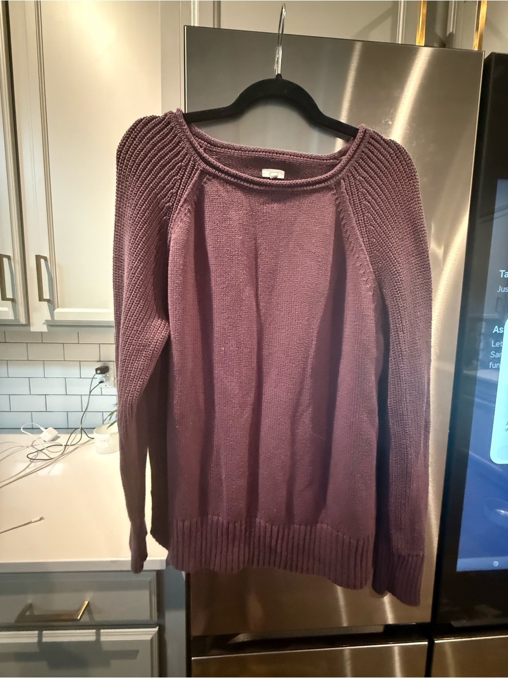 aerie Ribbed Raglan Crew Sweater in Mauve